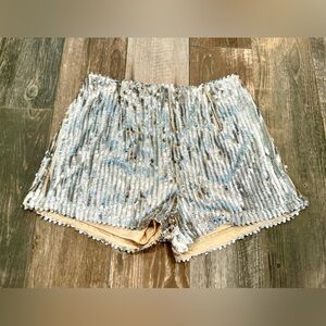 By Together NWOT Anthropologie Knit High Waisted Shorts Sequin Size Large